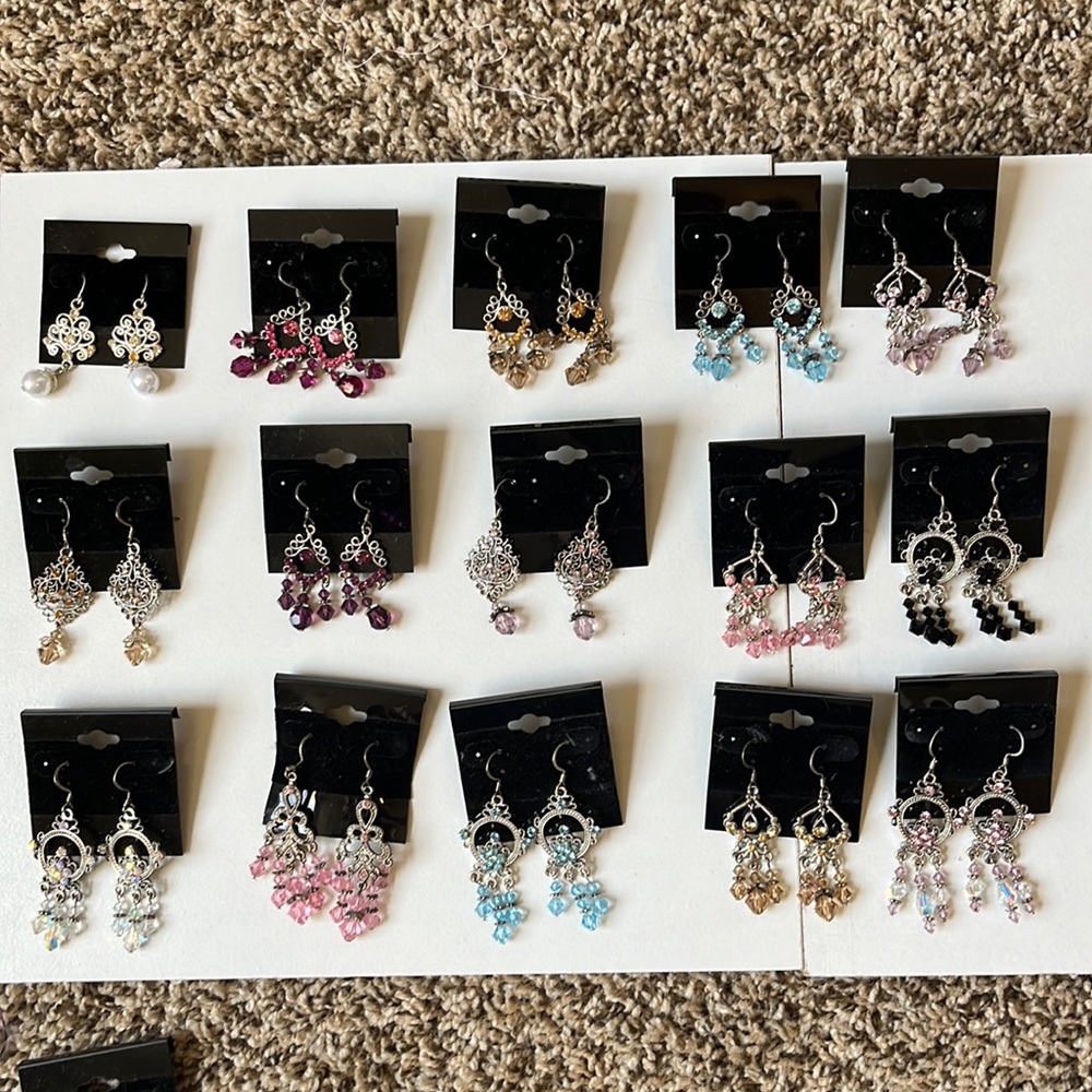 Bundle for angiepie777-15 pair handmade Swarovski Crystal chandelier earrings